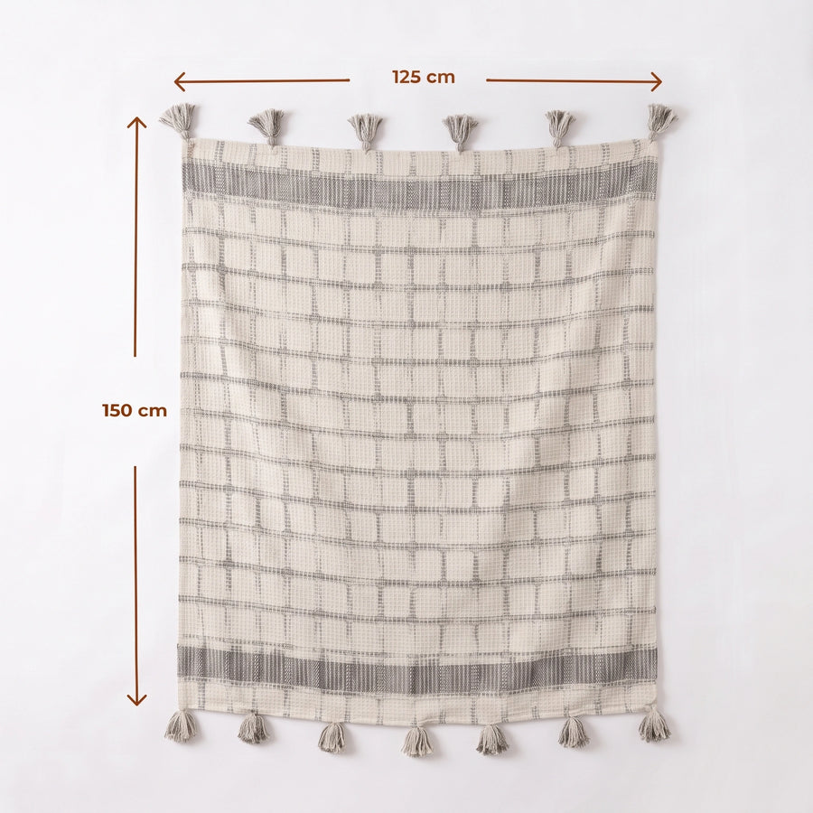 Elaris Grey Check Throw