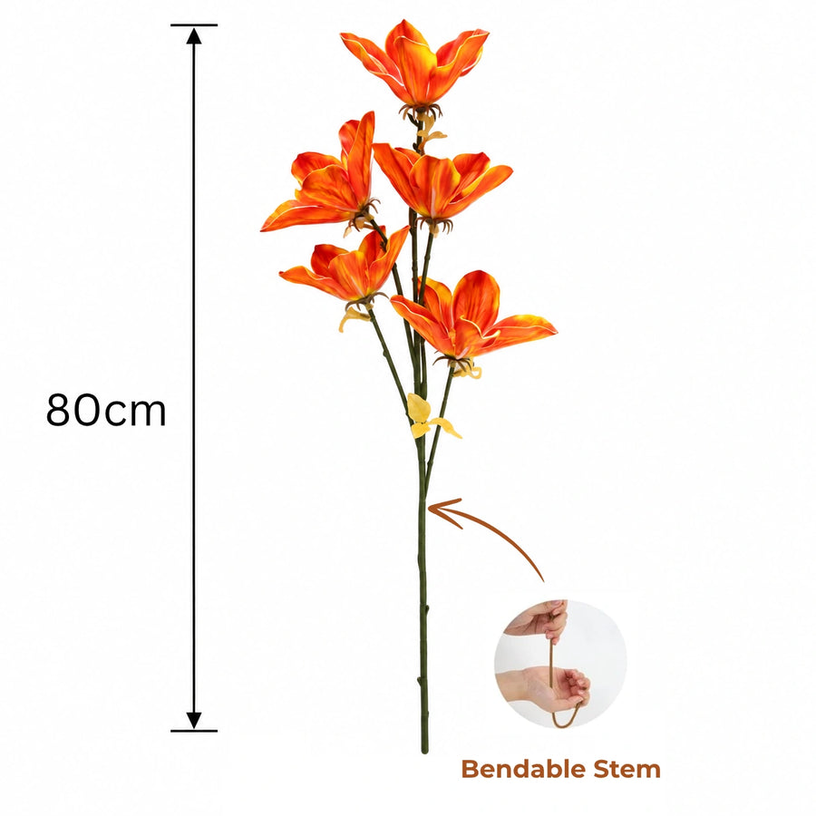 Elaris Everbloom Orange Lily – Single Stem, 80cm | EVA Foam