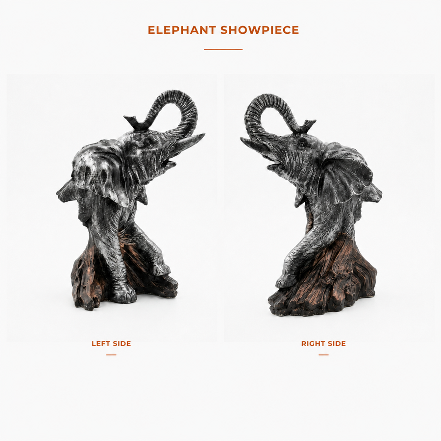 Elaris Majestic Elephant Figurine - Bronze Showpiece