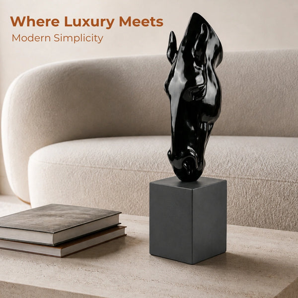 Elaris Abstract Horse Sculpture -  Black Finish
