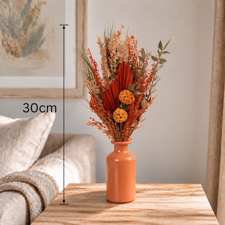 Elaris  Amber Dried Blooms With Vase