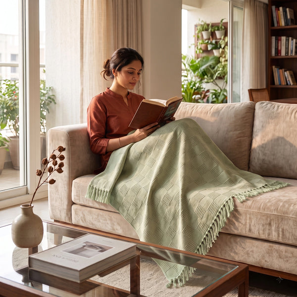 Elaris Sage Weave Throw