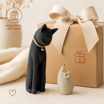 Elaris Cat & Mouse Figurine Set - Black & White Duo