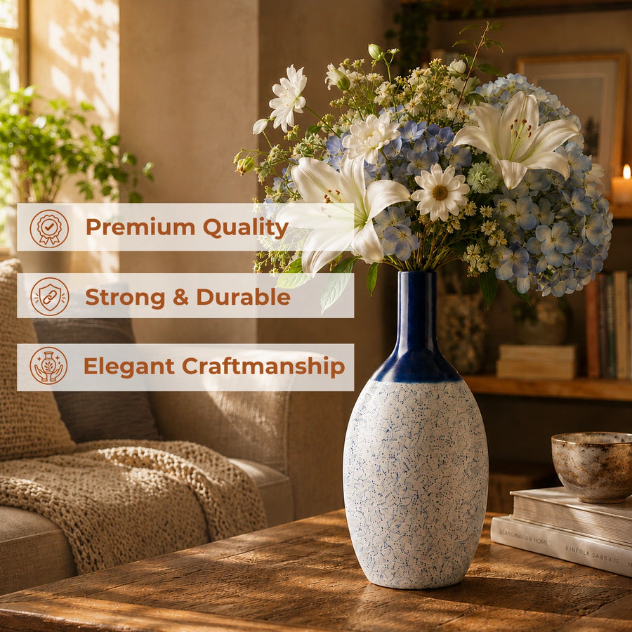 Elaris Deep Tide Handcrafted Ceramic Vase
