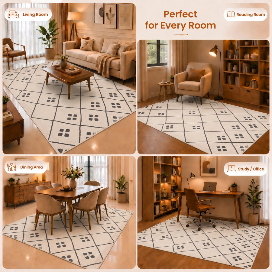 Elaris Ivory Diamond Carpet