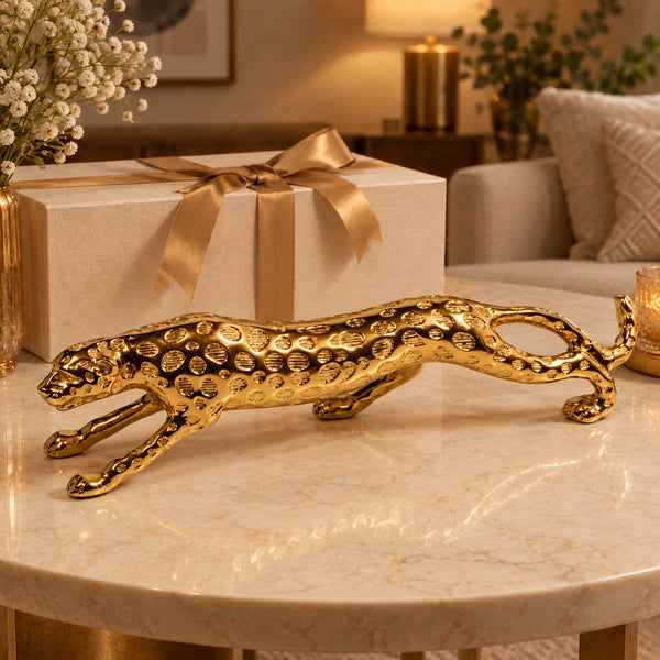 Elaris Leaping Jaguar Showpiece