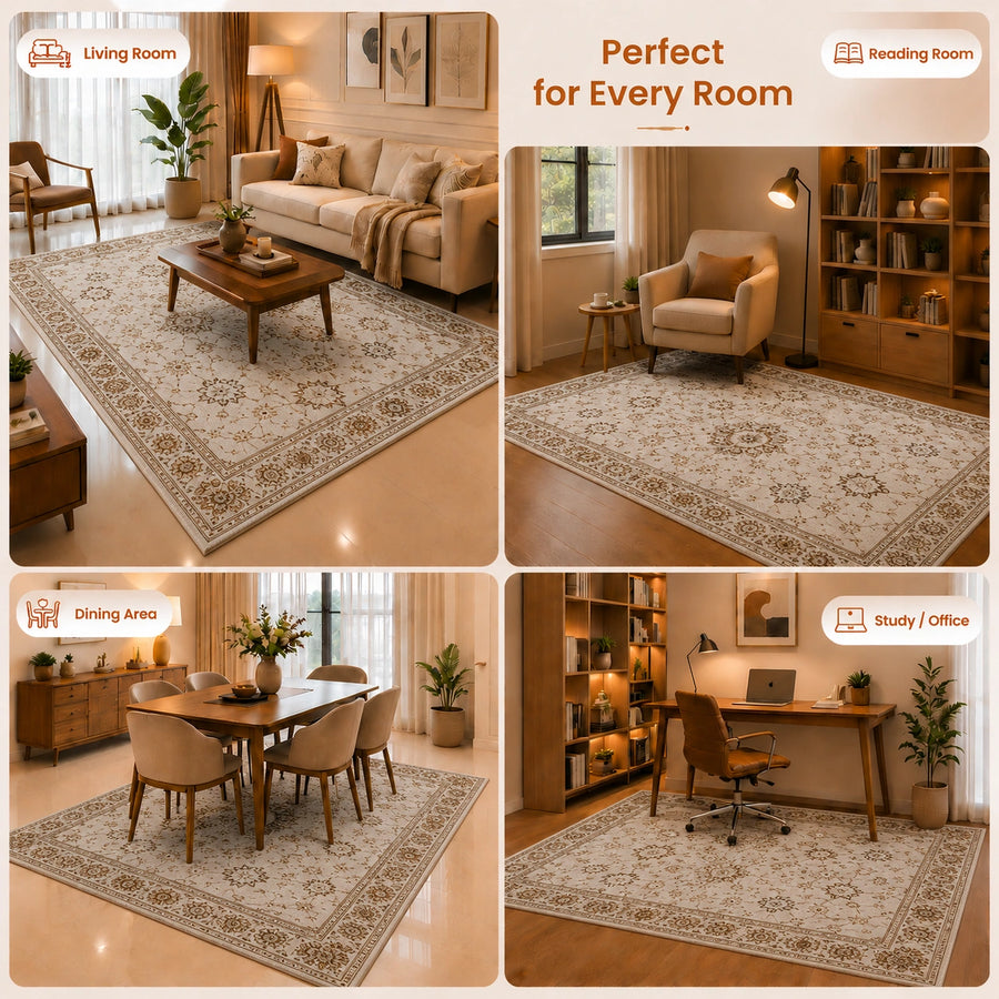 Vintage Print Anti-skid Washable Carpet
