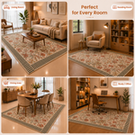 Botanical Print Anti-skid Washable Carpet 4x6 ft