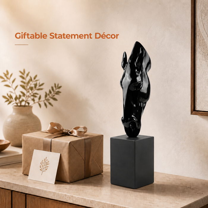 Elaris Abstract Horse Sculpture -  Black Finish