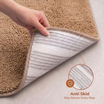 Solid Beige Anti Slip Bath Mat, 40 x 60 cm
