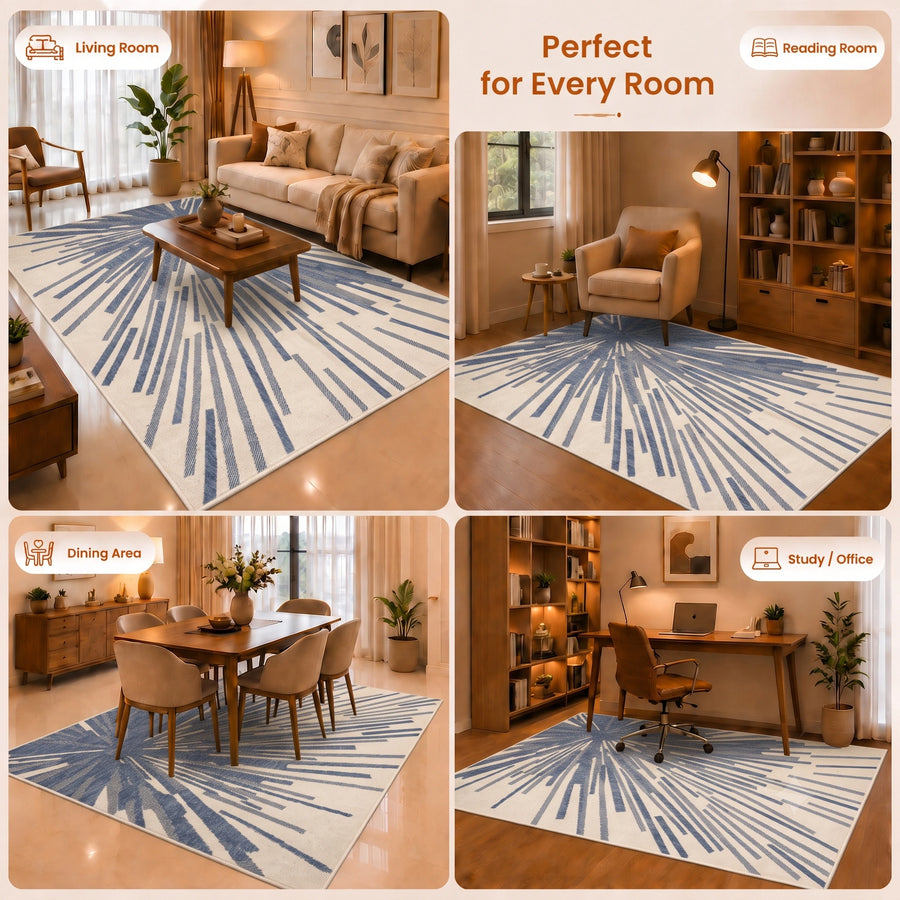 Elaris Indigo Sunburst Carpet