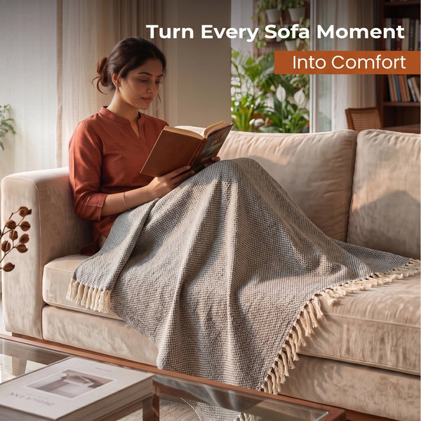 Elaris Grey Texture Throw