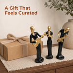 Elaris Musician Figurine Set - Black & Gold, Set of 3