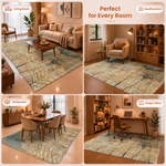Botanical Serenity Print Anti-skid Washable Carpet 3x5 ft