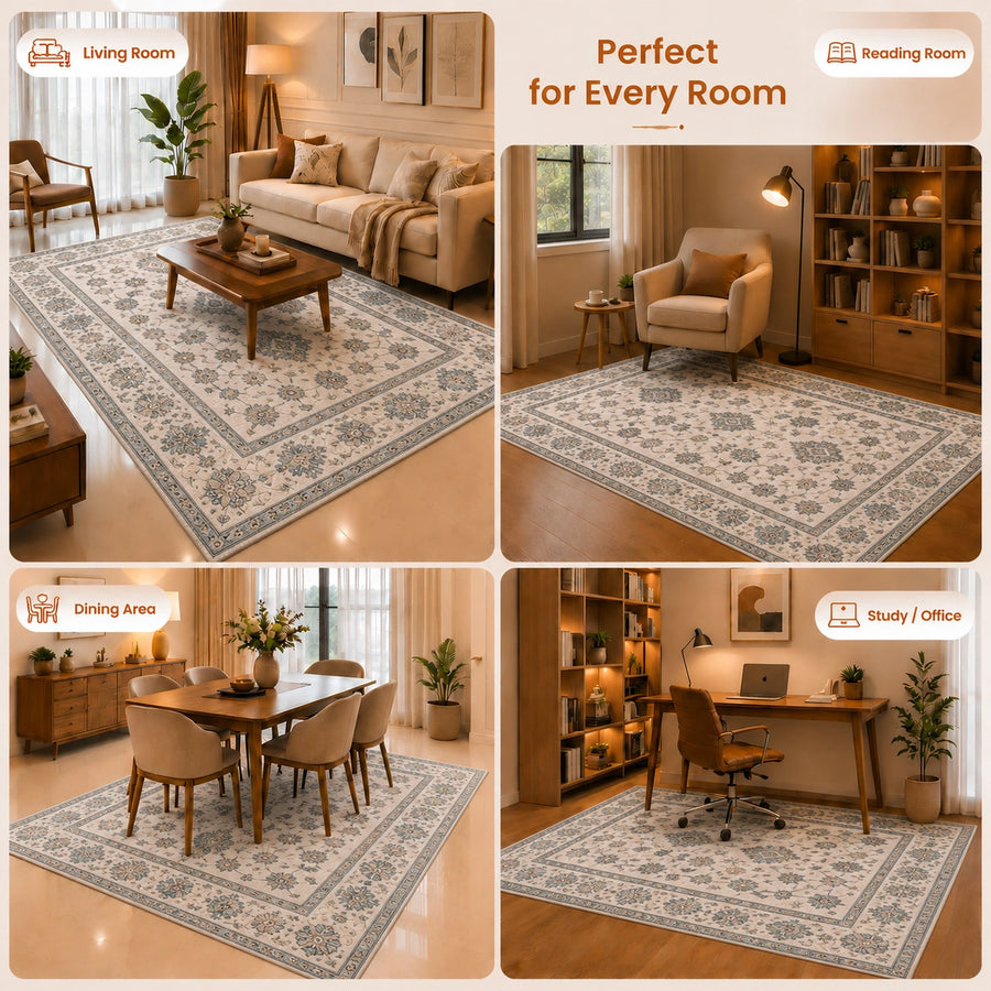 Classic Persian Print Anti-skid Washable Carpet 4x6 ft
