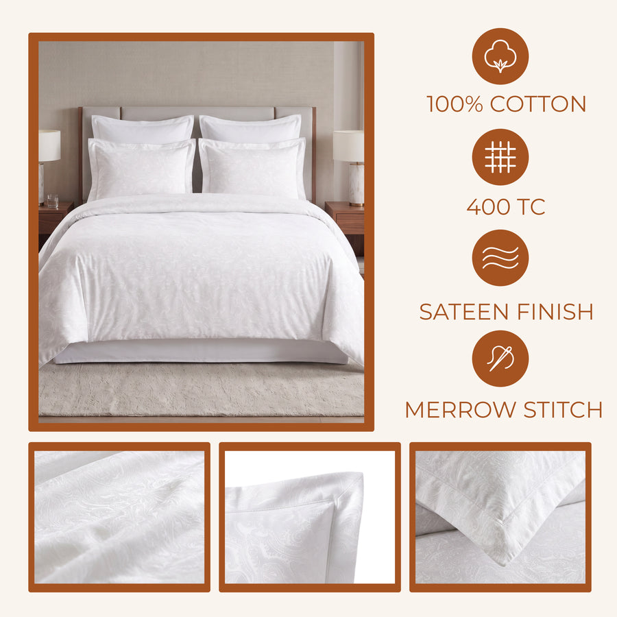 Paisley Whisper King Fitted 100% Cotton Bedsheet Set