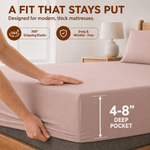 Elaris Solid Caramel King Fitted 100% Cotton Bedsheet Set