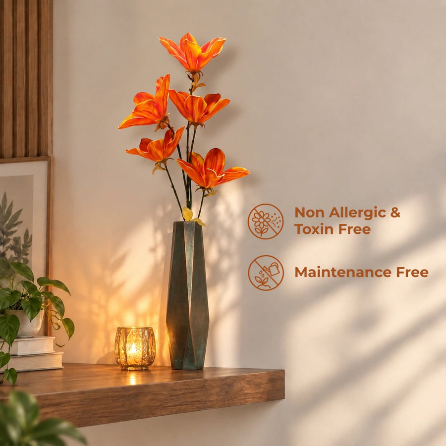 Elaris Everbloom Orange Lily – Single Stem, 80cm | EVA Foam