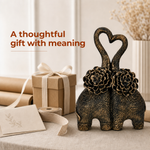 Elaris Elephant Pair Showpiece - Floral Bronze Detailing
