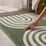 High Low Round Stripes Soft & Fluffy Mat use as Door Mat/Office/Floor/Bathroom etc. (50x80 cm) Anti-Slip (Pack of 1)