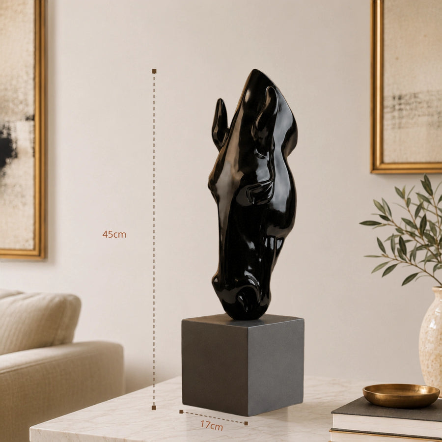 Elaris Abstract Horse Sculpture -  Black Finish
