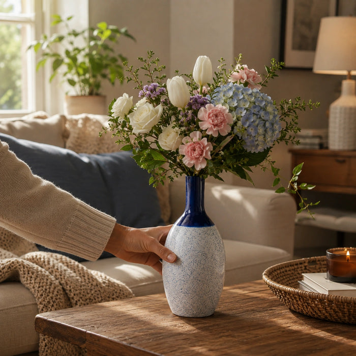 Elaris Deep Tide Handcrafted Ceramic Vase
