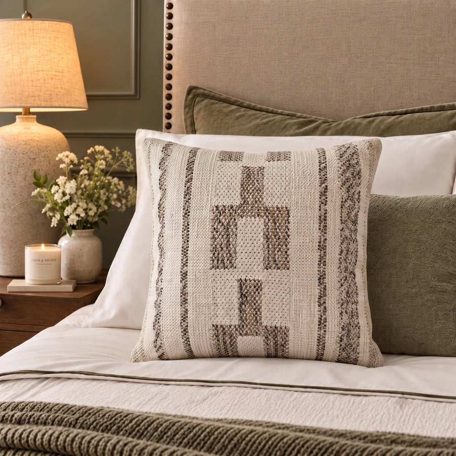 Elaris Ivory Aztec Cushion Cover