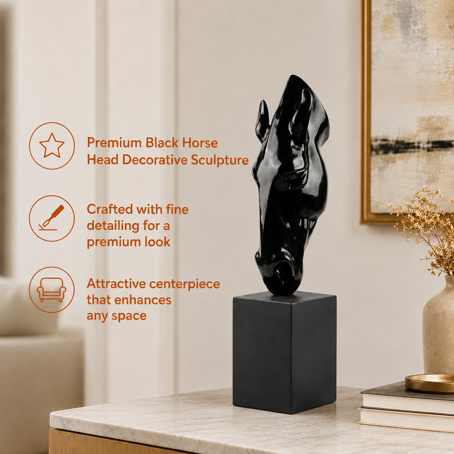 Elaris Abstract Horse Sculpture -  Black Finish