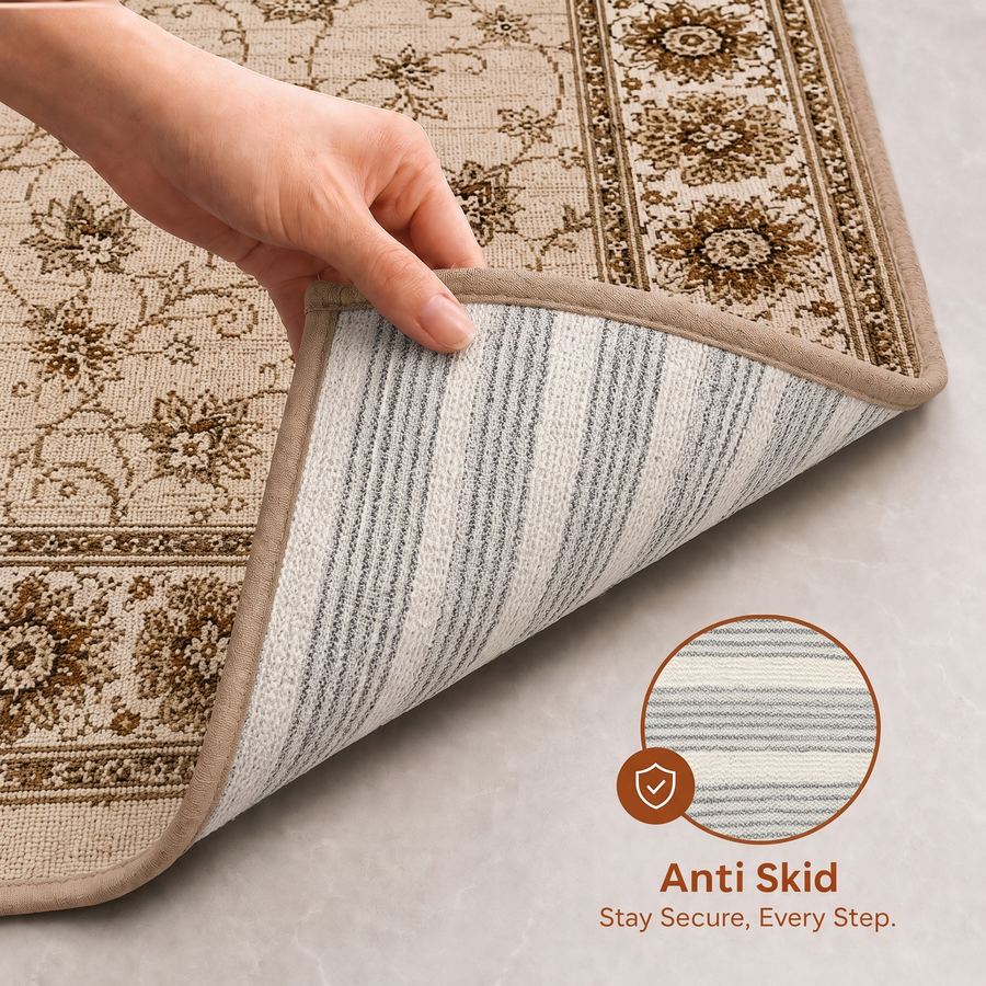 Vintage Print Anti-skid Washable Carpet 3x5 ft