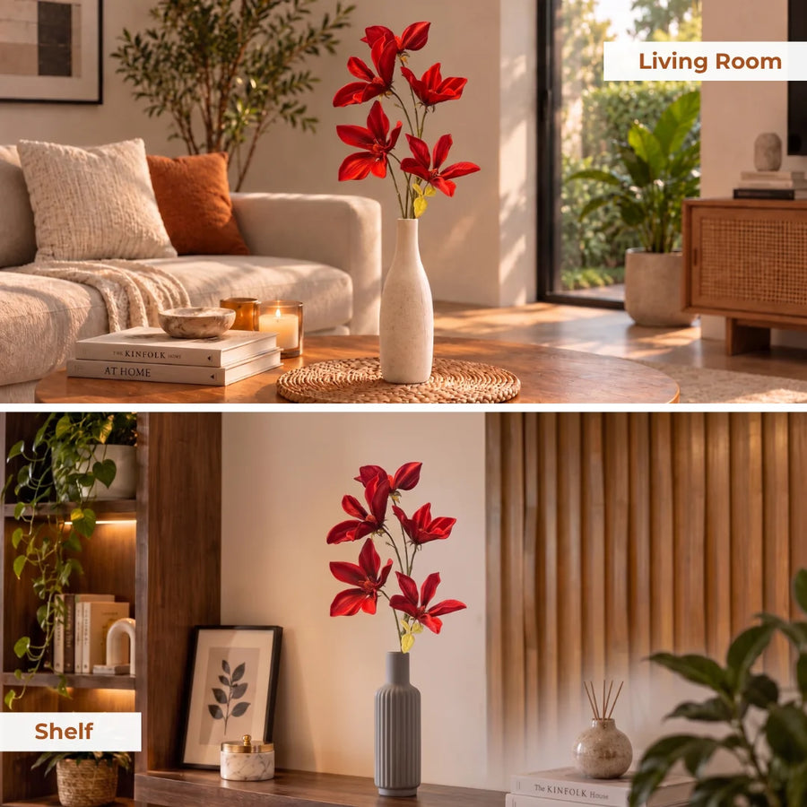Elaris Everbloom Red Lily – Single Stem, 80cm | EVA Foam