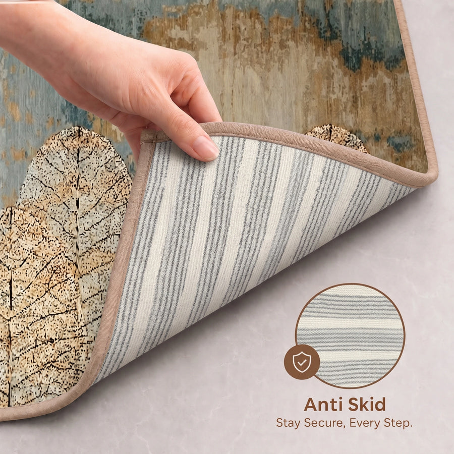 Botanical Serenity Print Anti-skid Washable Carpet 3x5 ft