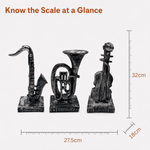 Elaris Musical Instrument Figurine Set - Antique Silver