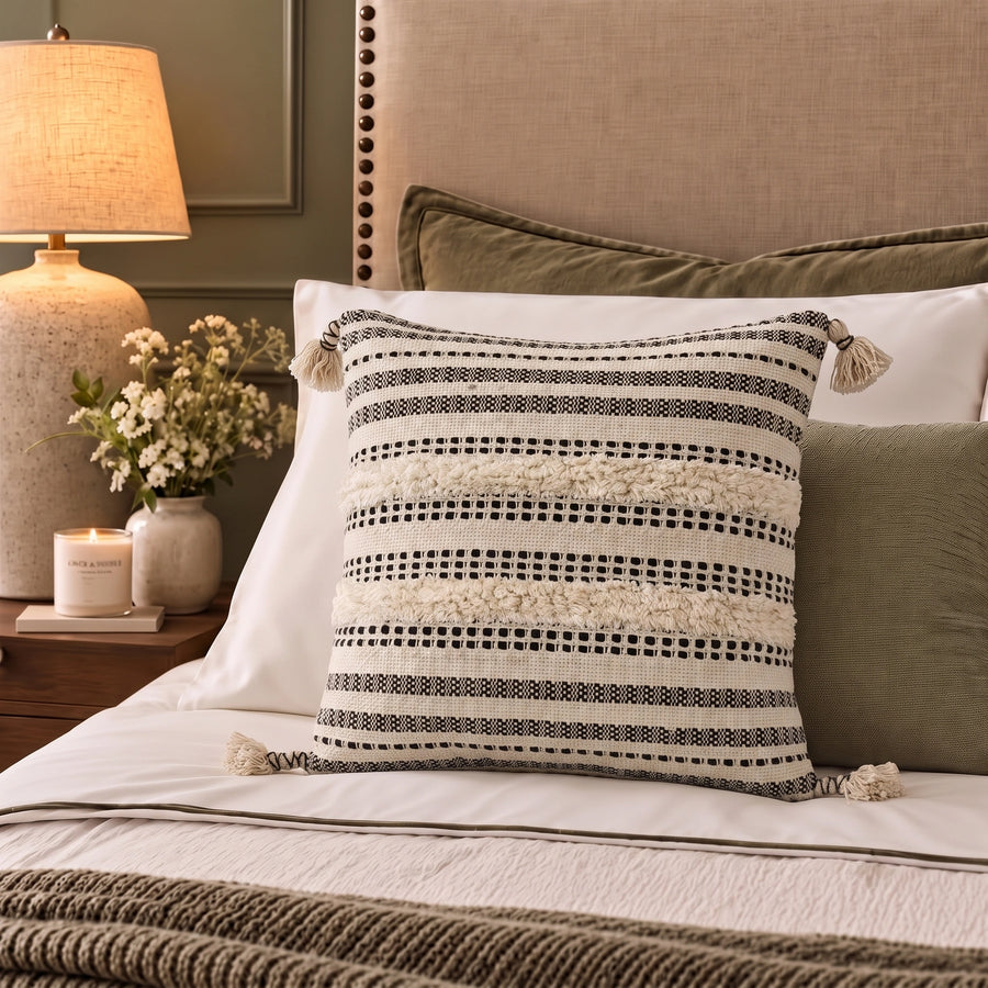 Elaris Grey Multi Stripe Cushion Cover