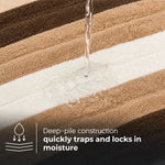 Modern Earth-Tone Striped Anti Slip Bath Mat, 40 x 60 cm
