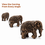 Elaris Tribal Art Elephant Showpiece - Heritage Bronze Finish