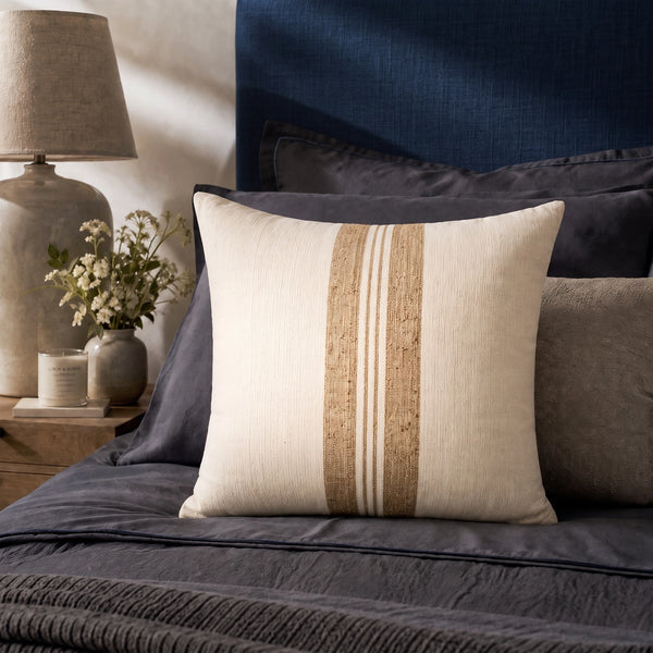 Elaris Terracotta Centre Stripe Cushion Cover