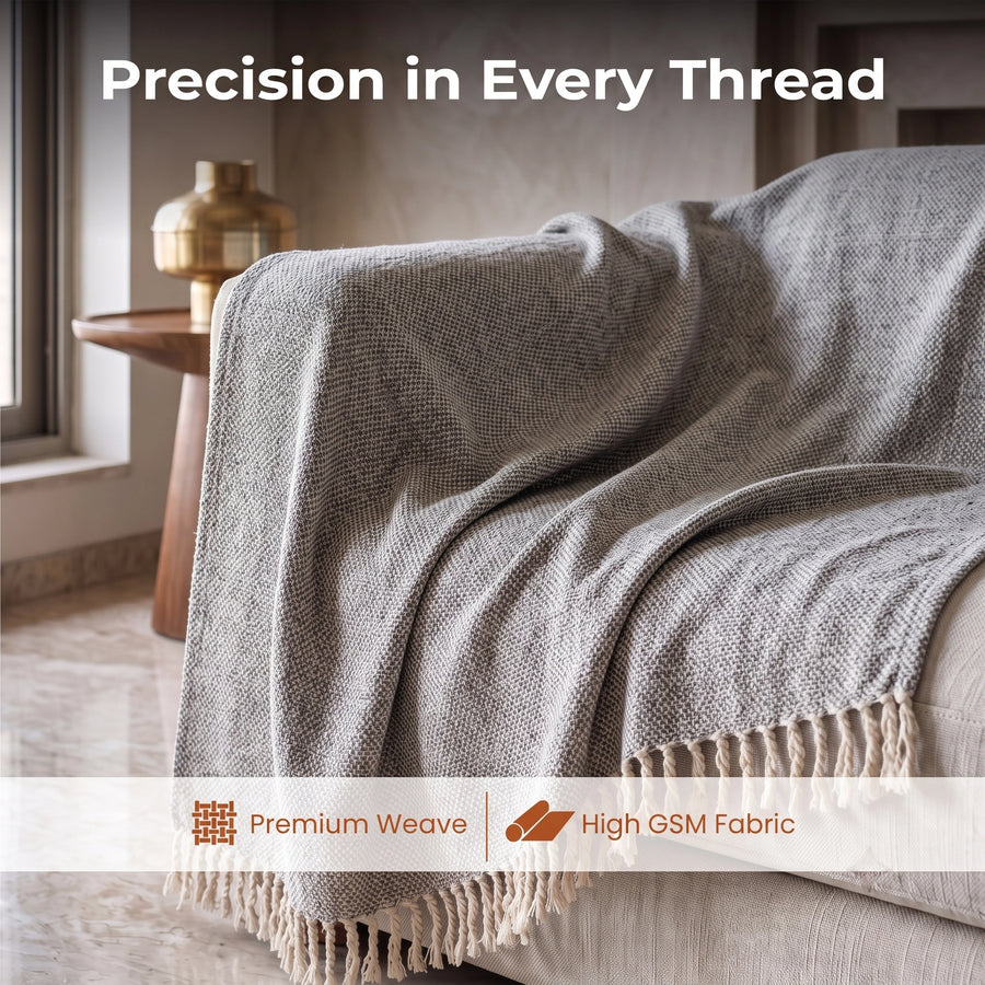 Elaris Grey Texture Throw