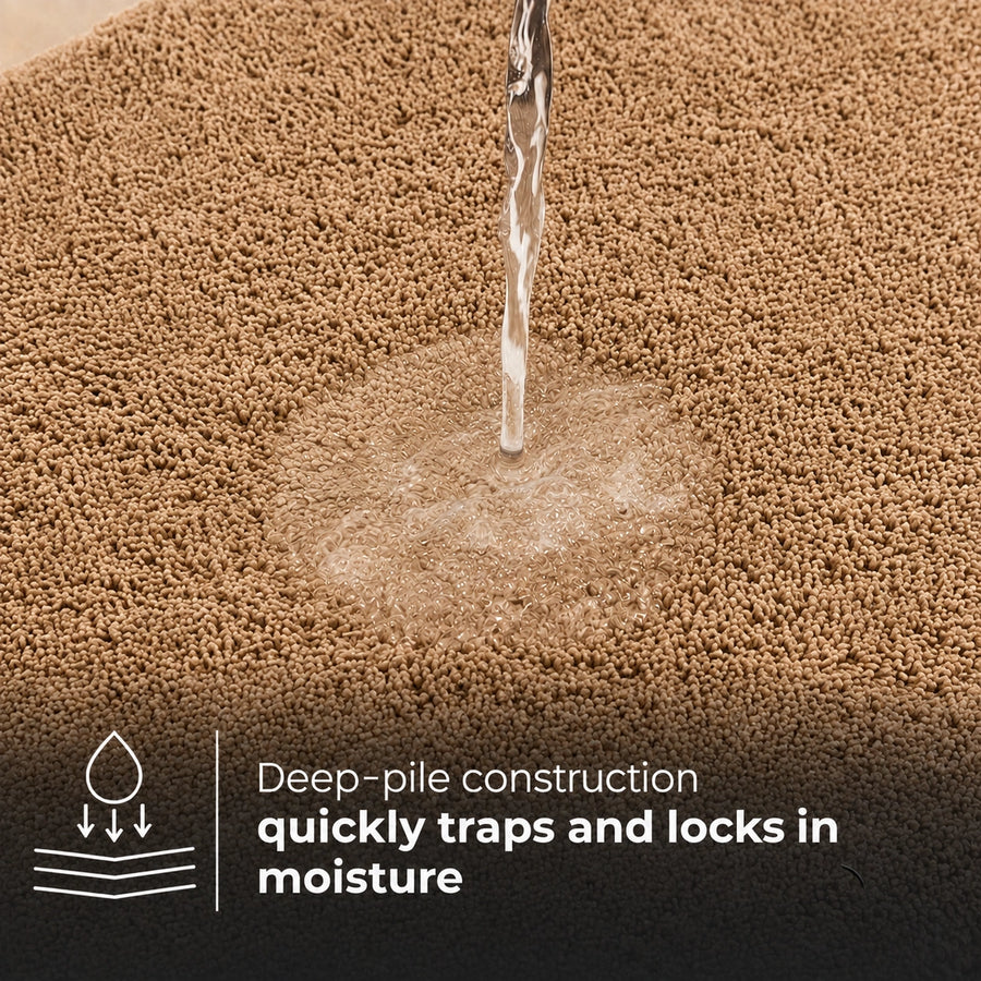 Solid Beige Anti Slip Bath Mat, 50 x 80 cm