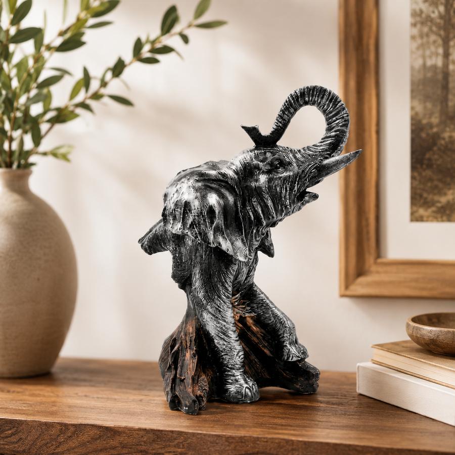 Elaris Majestic Elephant Figurine - Bronze Showpiece