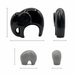 Elaris Elephant Family Showpiece - Black & Grey Ceramic Duo