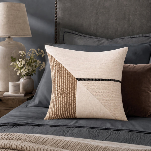Elaris Terracotta Ivory Angle Cushion Cover