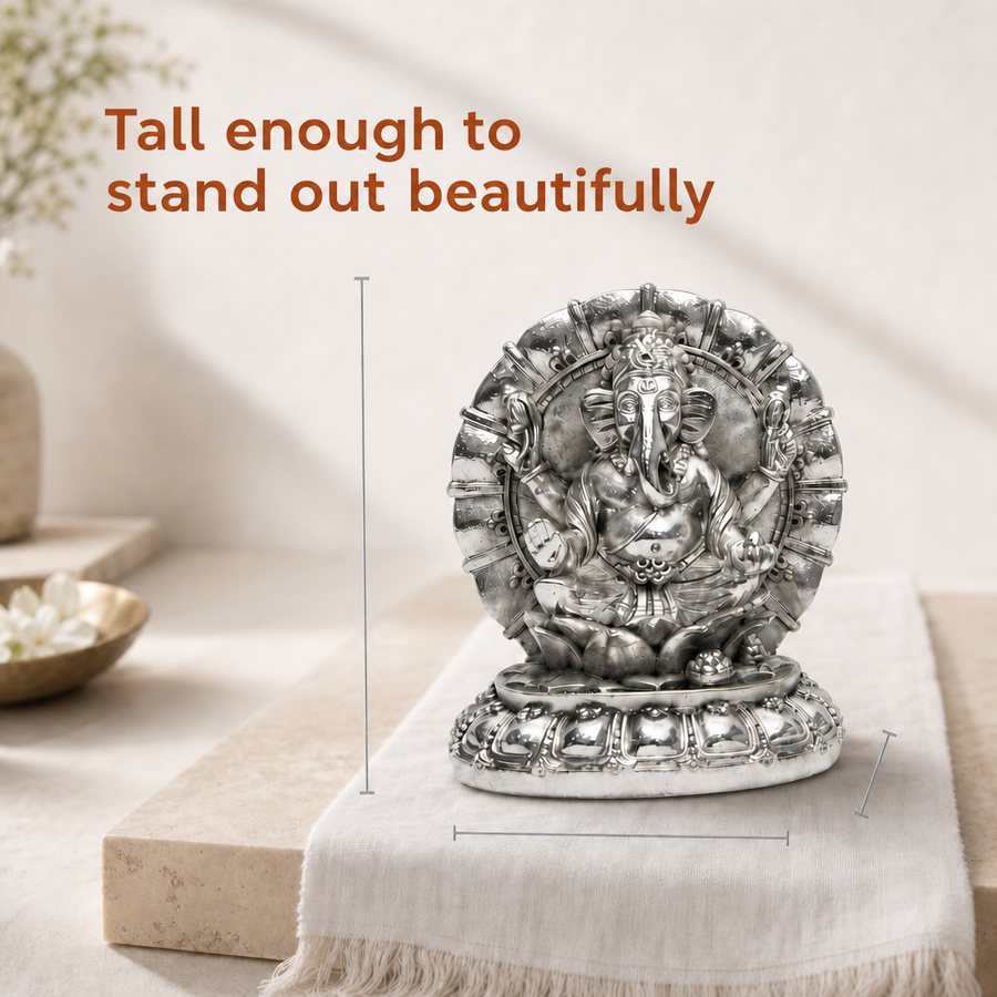 Elaris Ganesha Idol with Decorative Arch Showpiece