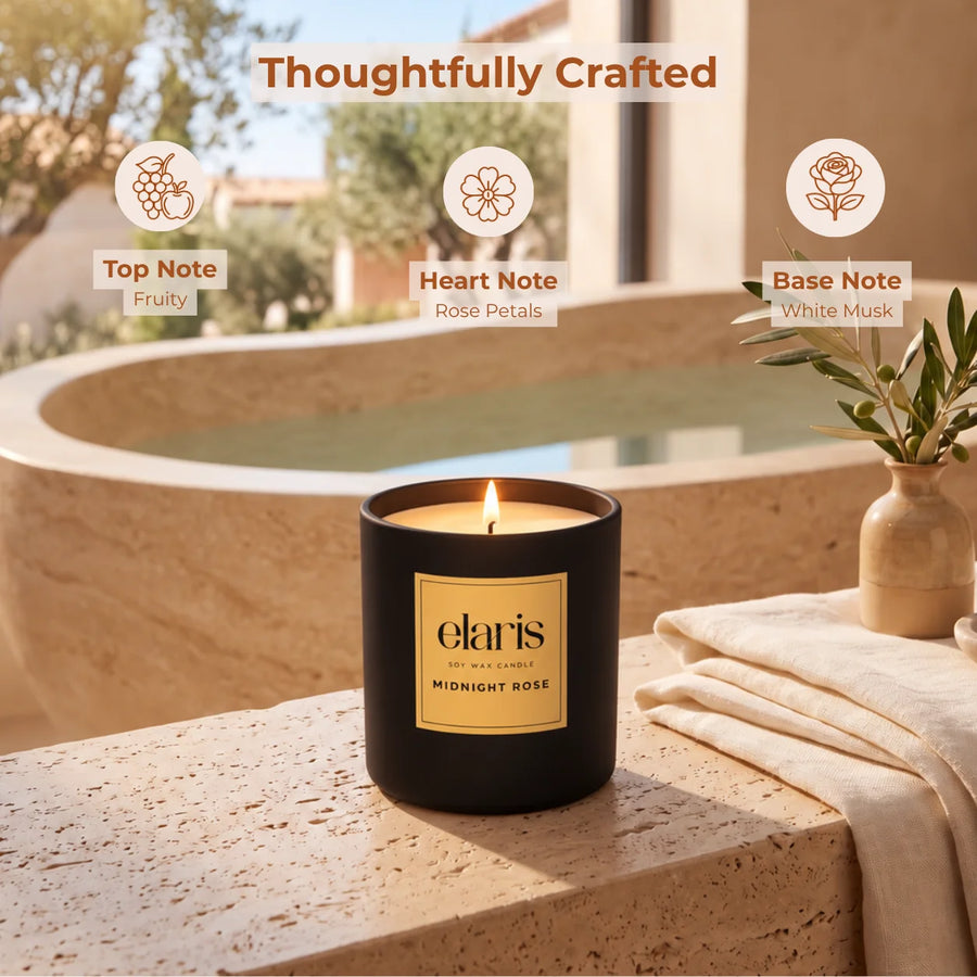 Elaris Midnight Rose Scented Candle