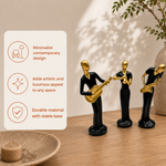 Elaris Musician Figurine Set - Black & Gold, Set of 3