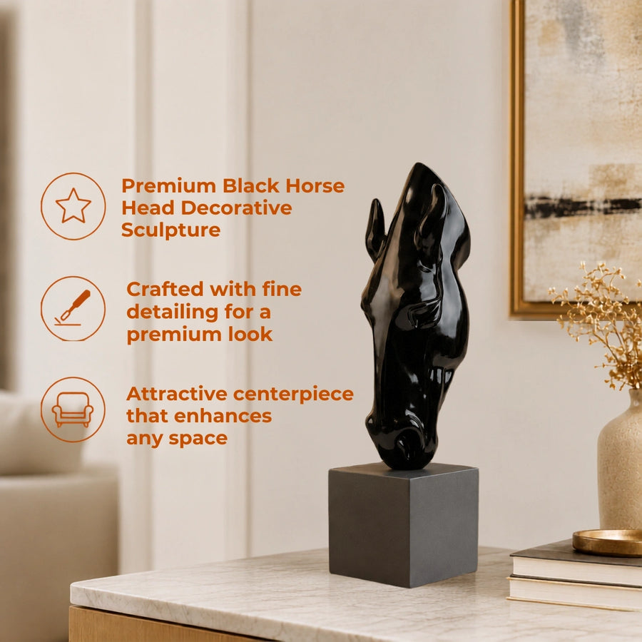 Elaris Abstract Horse Sculpture -  Black Finish