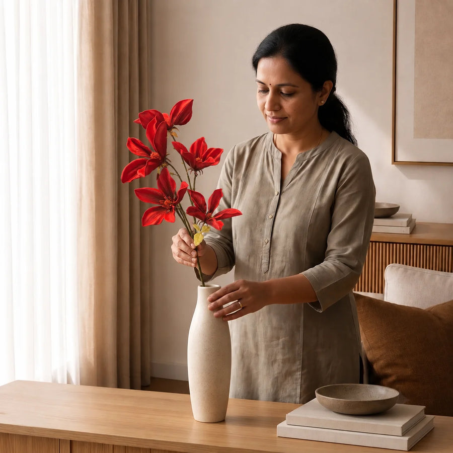 Elaris Everbloom Red Lily – Single Stem, 80cm | EVA Foam