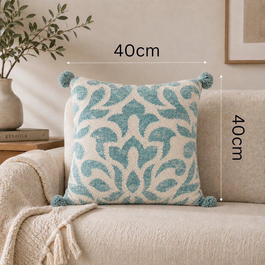 Elaris Indigo Damask Cushion Cover