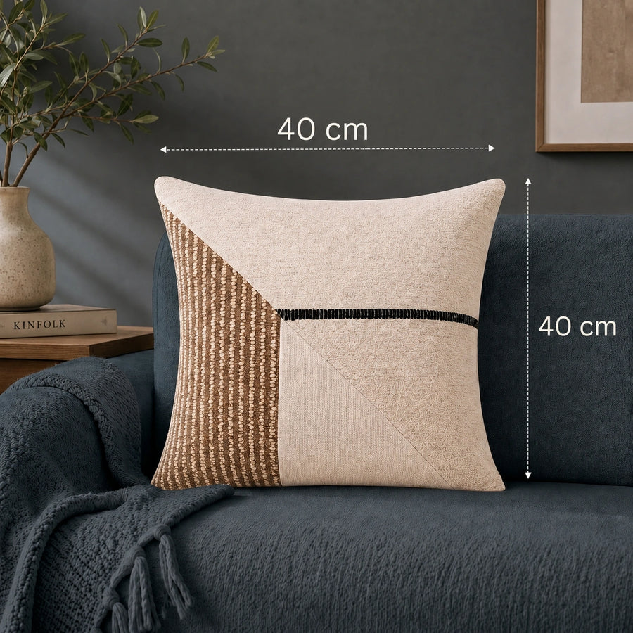 Elaris Terracotta Ivory Angle Cushion Cover