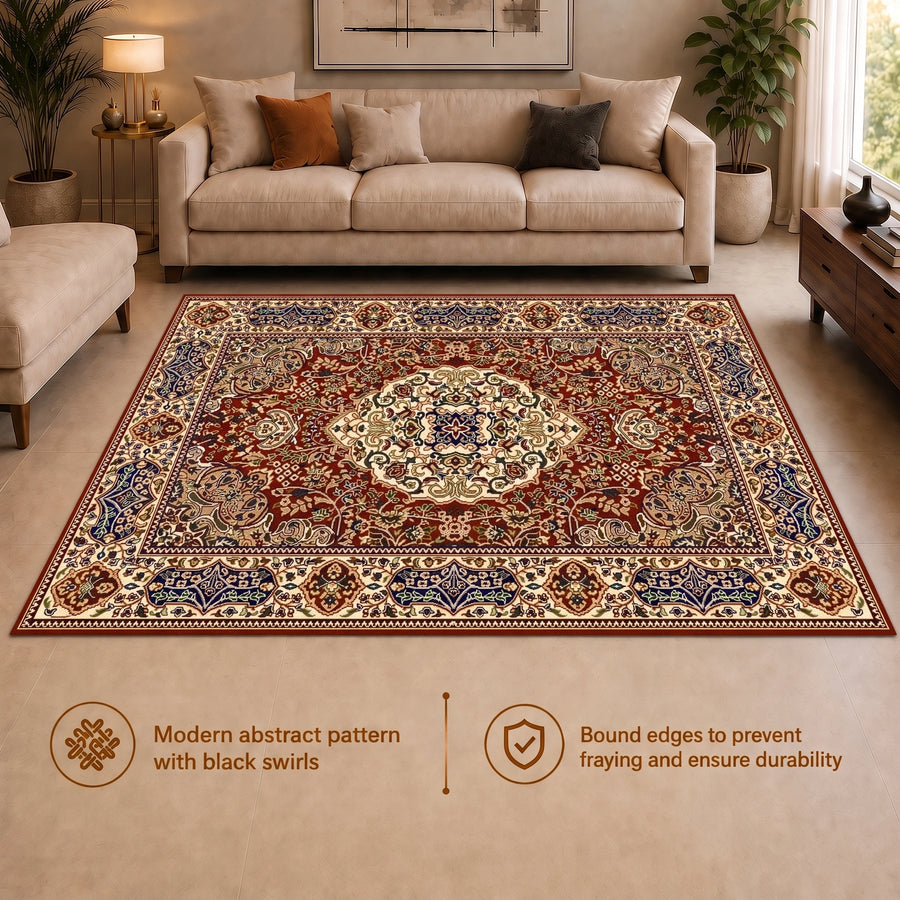 Elaris Heritage Maroon Medallion Carpet