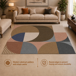 Modern Earth Mosaic Print Anti-skid Washable Carpet 3x5 ft